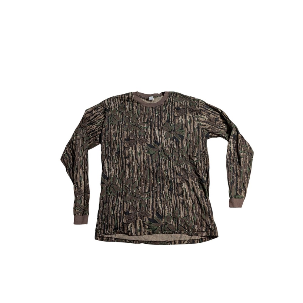 Vtg 80s Camo Pocket Shirt 3xl Single Stitch USA Thin Treebark 90s Hunting